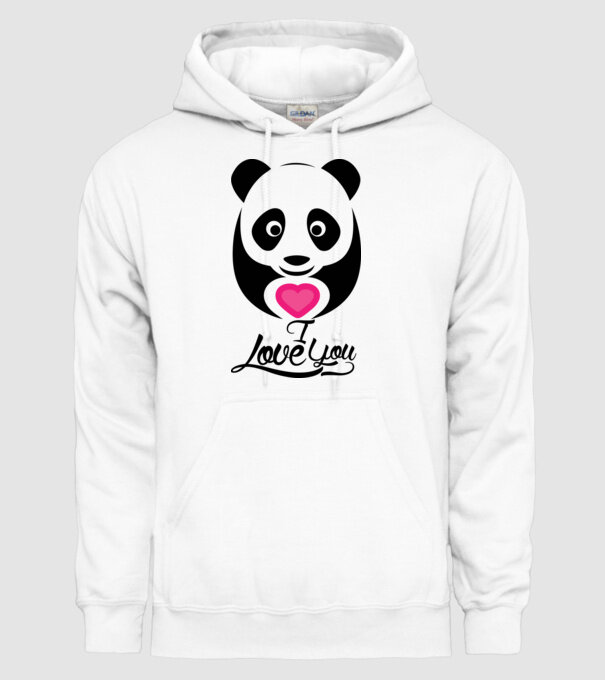 PandaHeart model alb pe tricou