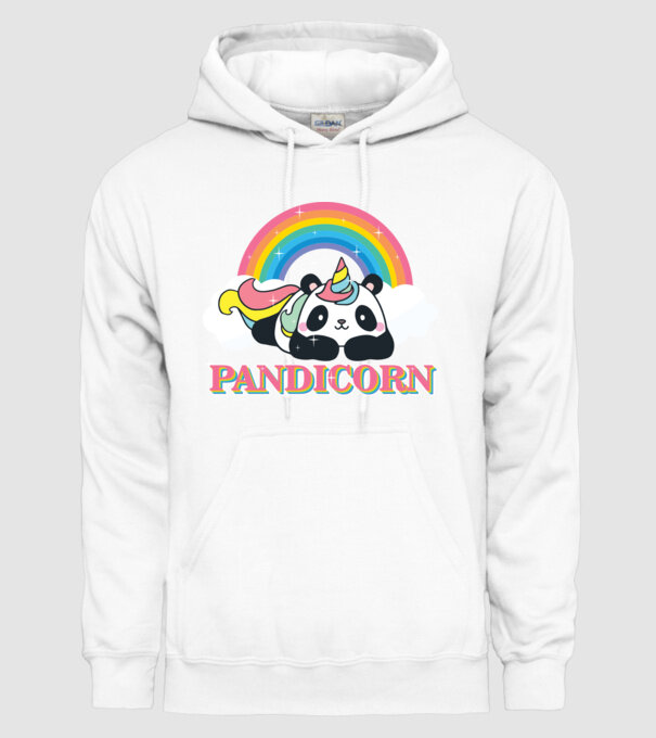 PANDICORN model alb pe tricou