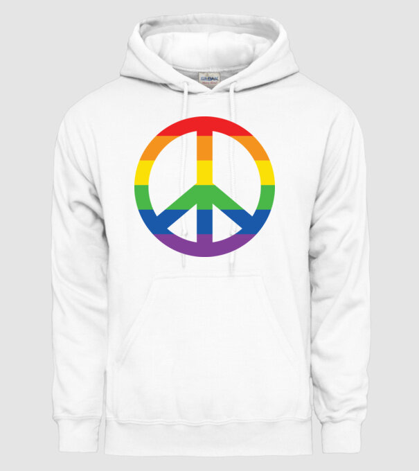 Peace pride model alb pe tricou