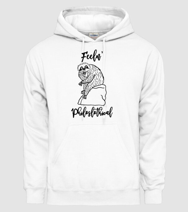 Philoslothical model alb pe tricou
