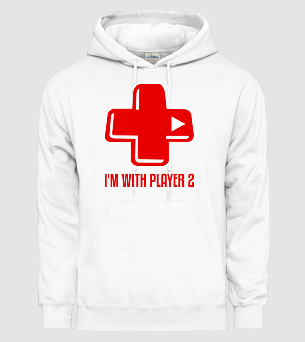 player 2 model alb pe tricou