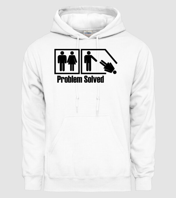 Problem solved model alb pe tricou