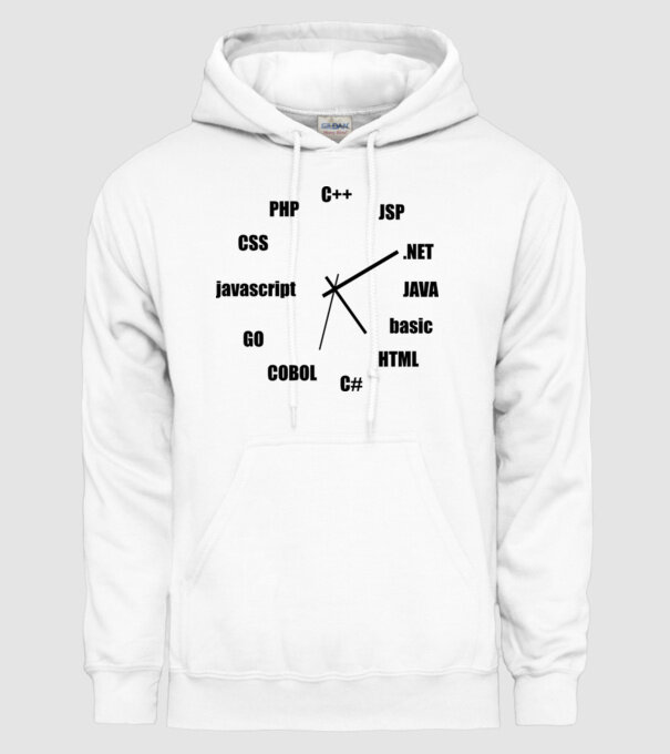 Programmer clock model alb pe tricou