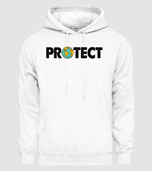 Protect earth model alb pe tricou