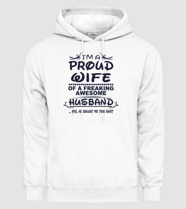Proud wife model alb pe tricou