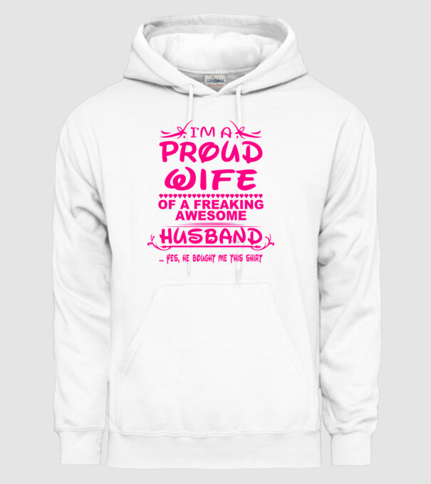 Proud wife model alb pe tricou