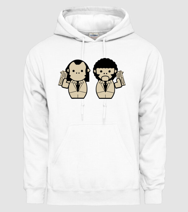 Pulp Fiction draw model alb pe tricou