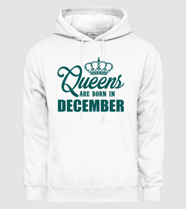 Queens are born in - December model alb pe tricou