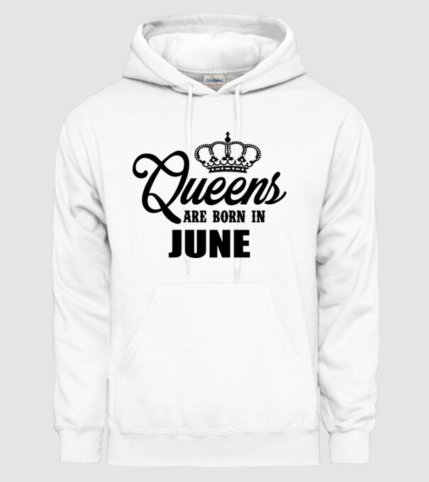 Queens are born in - June model alb pe tricou