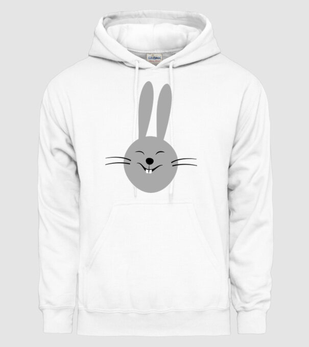 rabbit model alb pe tricou