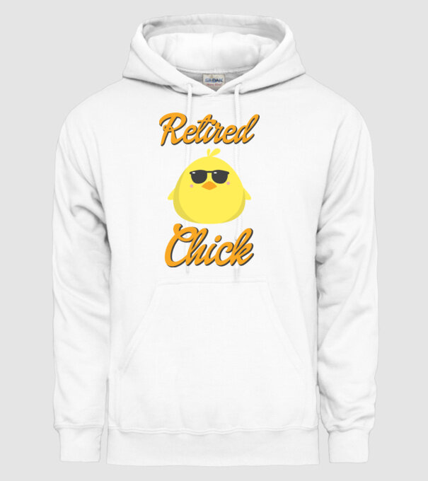 Retired chick model alb pe tricou