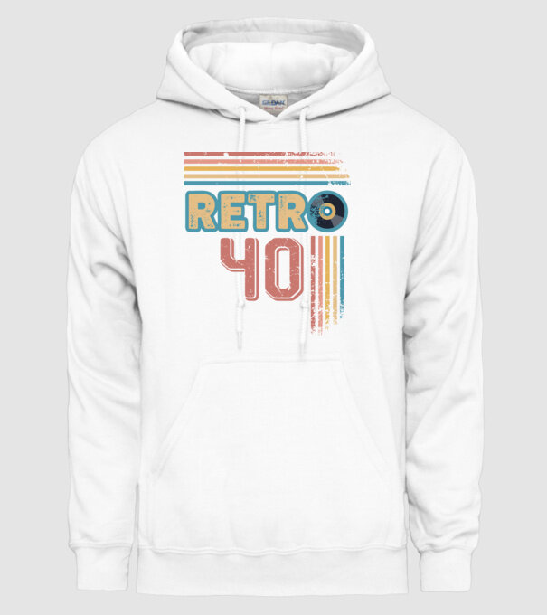 Retro 40 Birthday model alb pe tricou