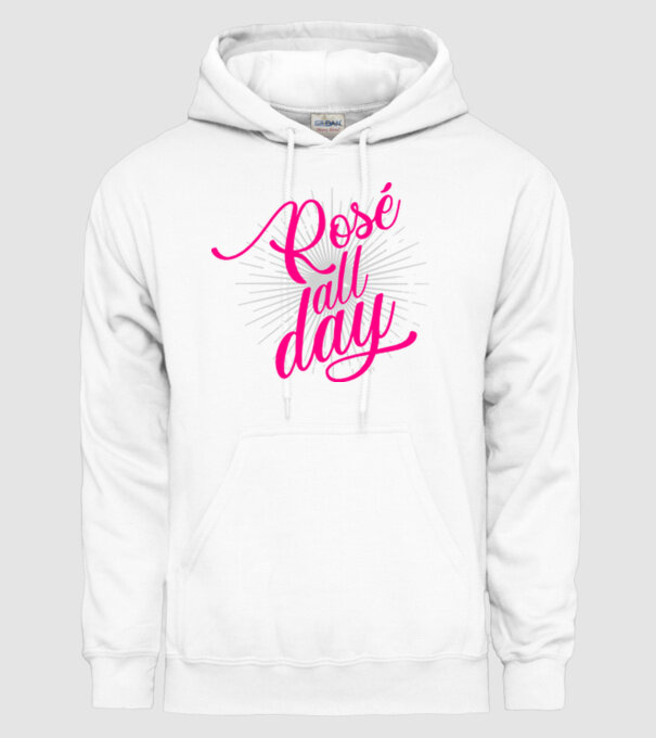 Rosé all day model alb pe tricou