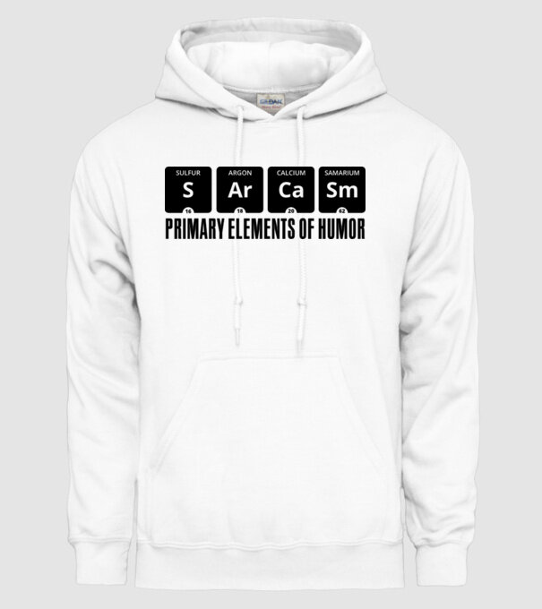 Sarcasm model alb pe tricou