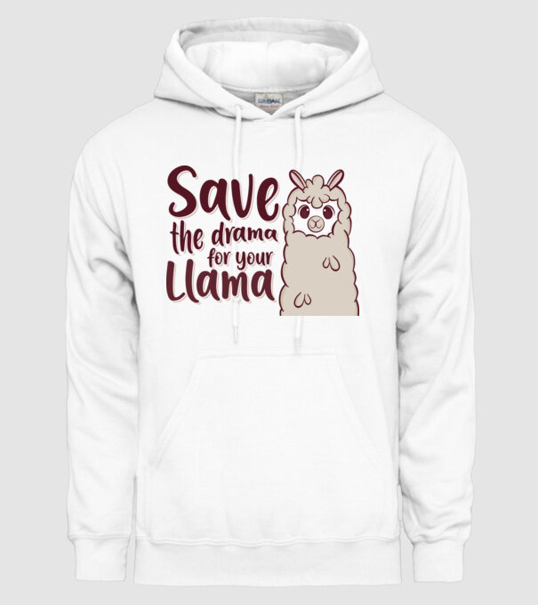 Save the drama from the llama model alb pe tricou