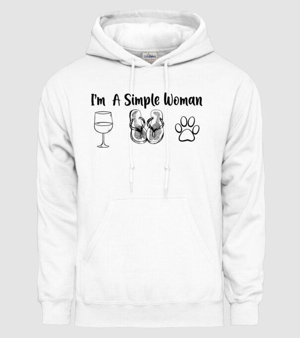 Simple doggy woman model alb pe tricou