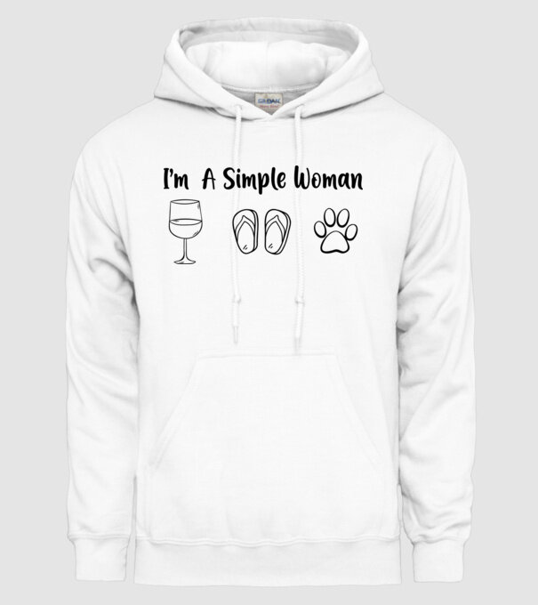 Simple doggy woman model alb pe tricou