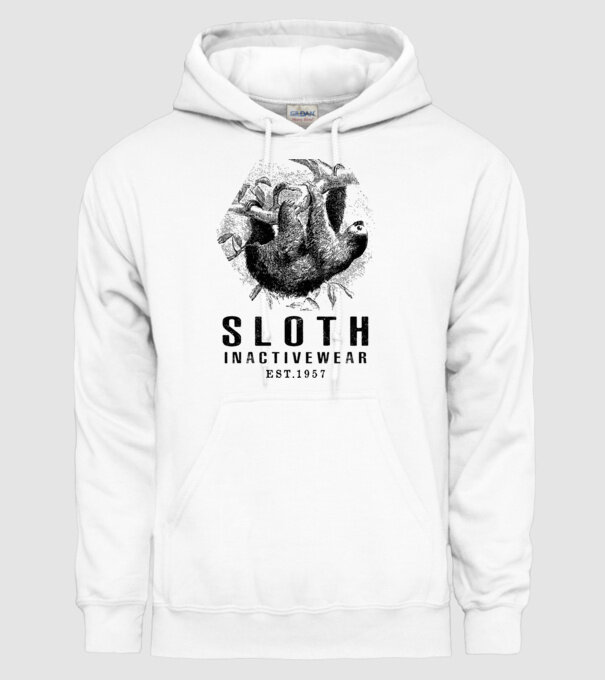 SLOTH inactive drk model alb pe tricou