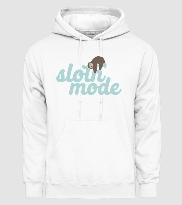 Sloth mode model alb pe tricou