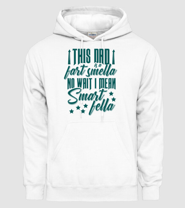 Smart fella dad model alb pe tricou