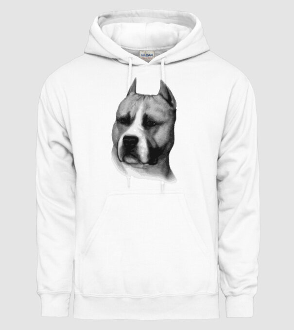 Staffordshire Terrier model alb pe tricou