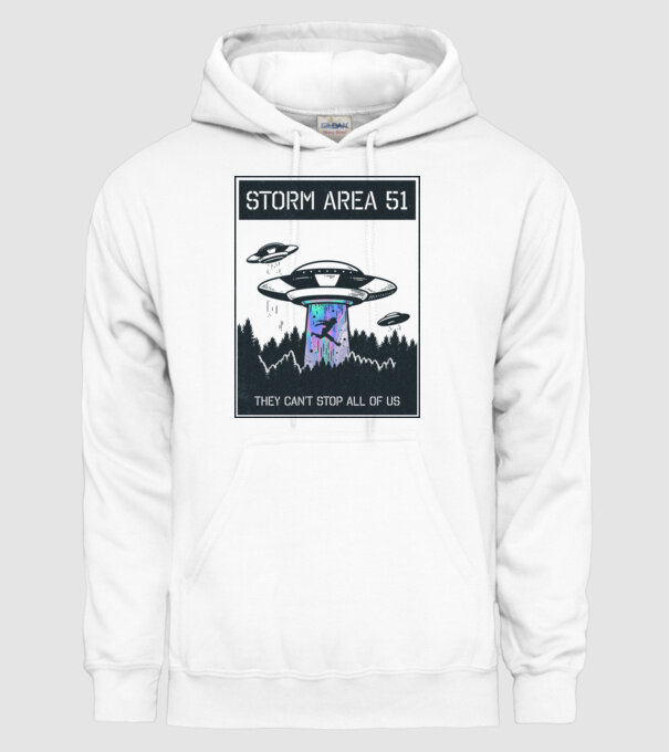'Storm area 51 - They can''t stop all of us dark' model alb pe tricou