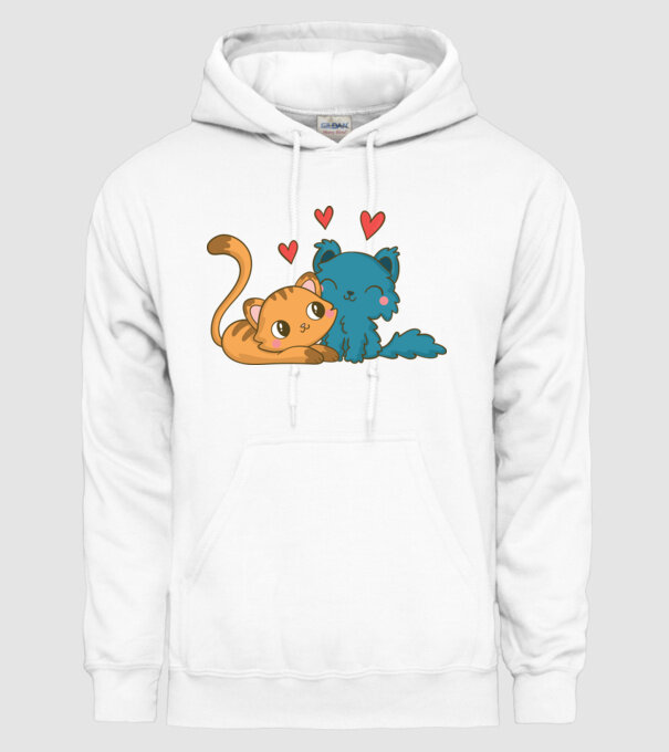PISICUȚE ÎNDRĂGOSTITE 1 model alb pe tricou