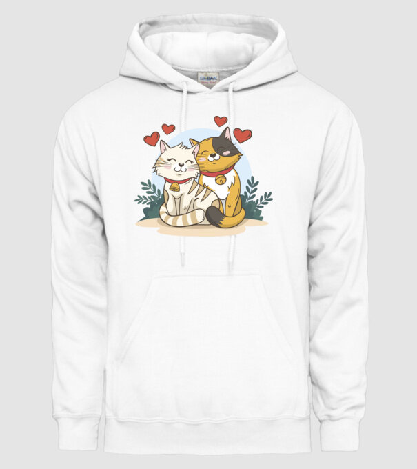 PISICUȚE ÎNDRĂGOSTITE 4 model alb pe tricou