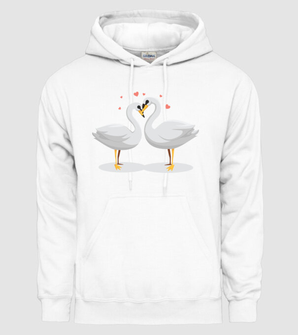 LEBEDE ÎNDRĂGOSTITE model alb pe tricou