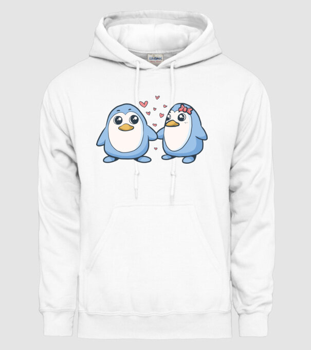 PINGUIN ÎNDRĂGOSTIT 2 model alb pe tricou