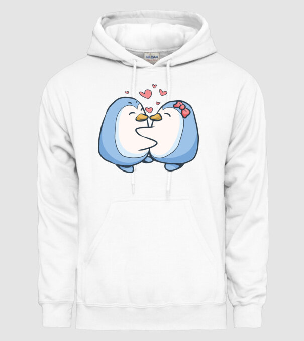 PINGUIN ÎNDRĂGOSTIT 3 model alb pe tricou
