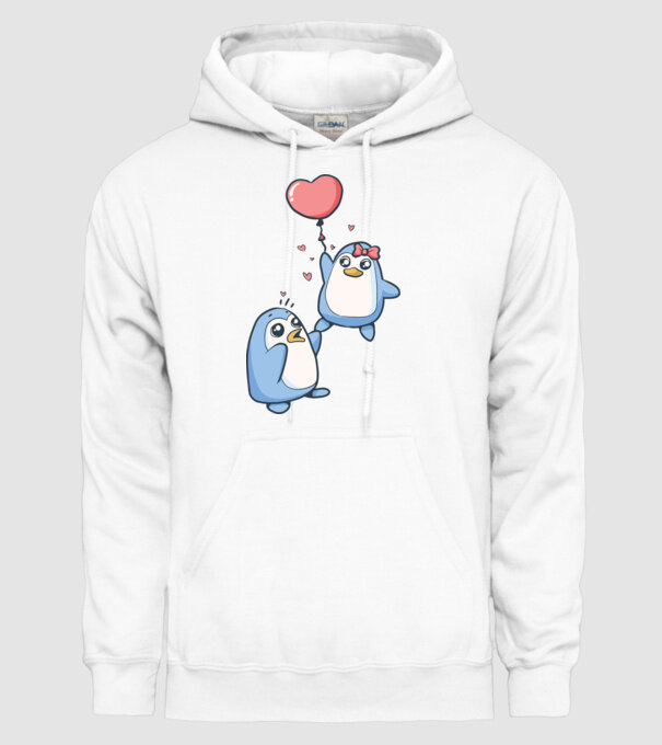 PINGUIN ÎNDRĂGOSTIT 4 model alb pe tricou
