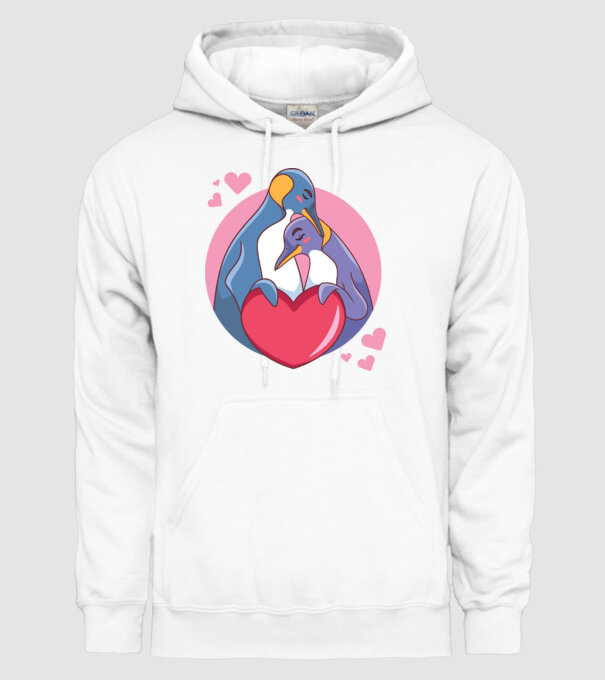 PINGUIN ÎNDRĂGOSTIT 5 model alb pe tricou