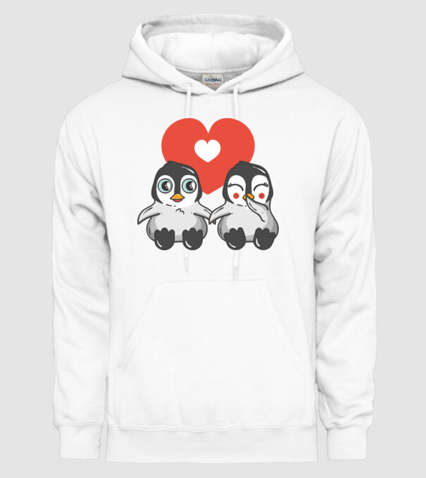 PINGUINI ÎNDRĂGOSTIȚI 7 model alb pe tricou