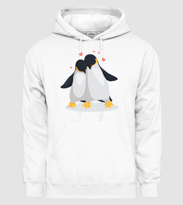 PINGUINI ÎNDRĂGOSTIȚI 8 model alb pe tricou