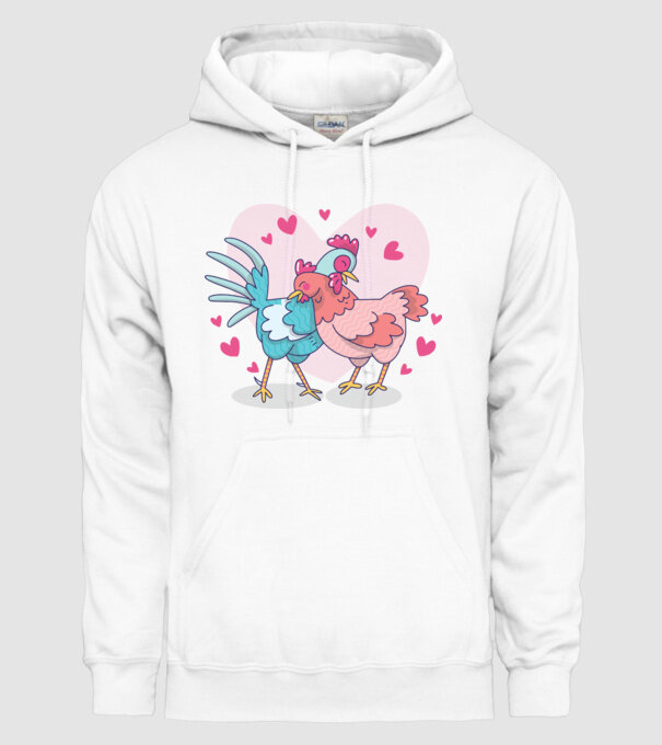 PUI ÎNDRĂGOSTIȚI model alb pe tricou