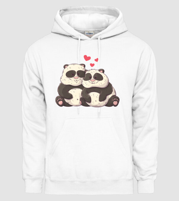 URȘI PANDA DOLOFANI ÎNDRĂGOSTIȚI model alb pe tricou