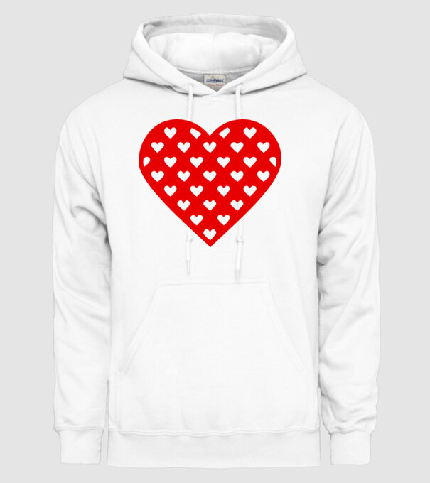 Inimă în inimă model alb pe tricou