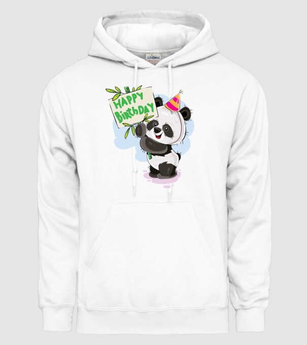 Zi de naștere panda model alb pe tricou