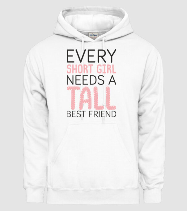 Tall Friend model alb pe tricou