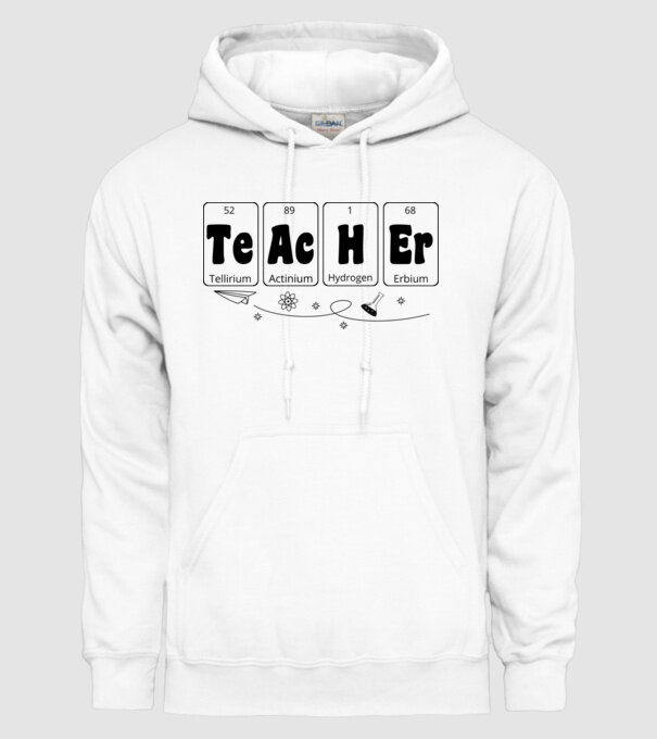 Teacher periodic model alb pe tricou