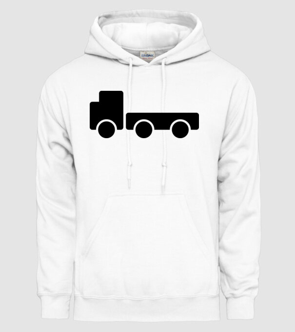 Camion model alb pe tricou
