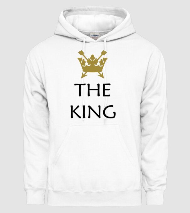 The King model alb pe tricou