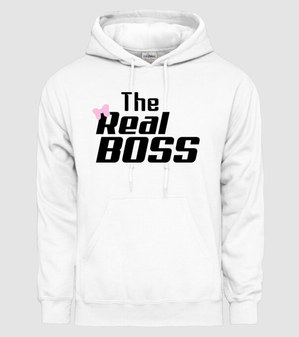 The real boss model alb pe tricou