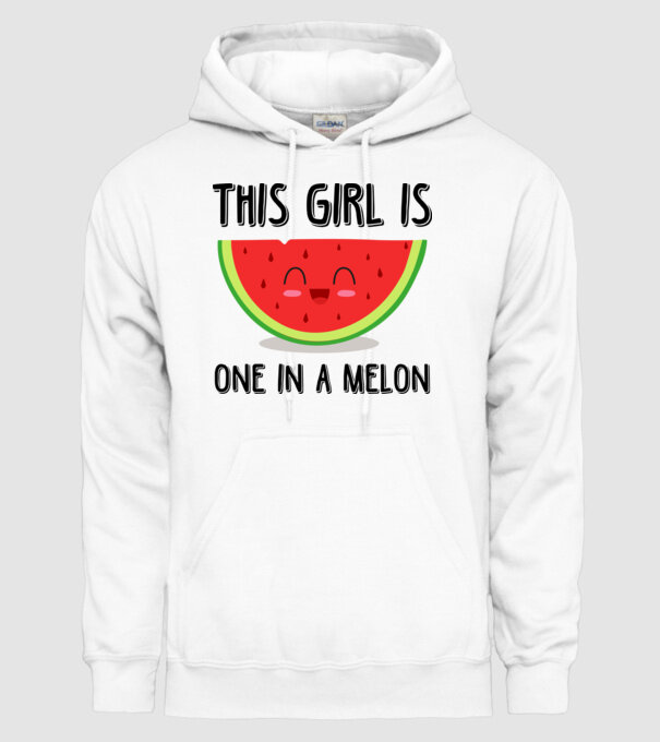 This girl is one in a melon model alb pe tricou
