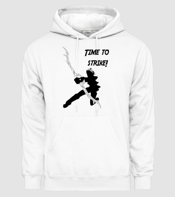 Time to strike model alb pe tricou