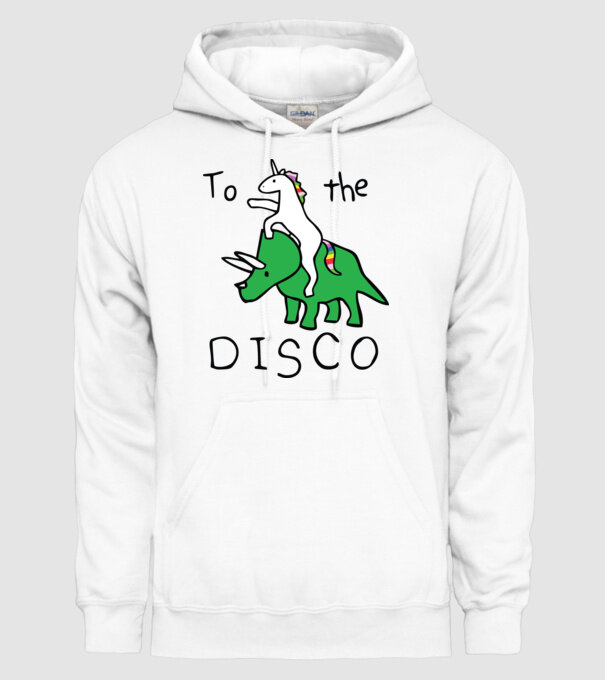 To the disco! model alb pe tricou