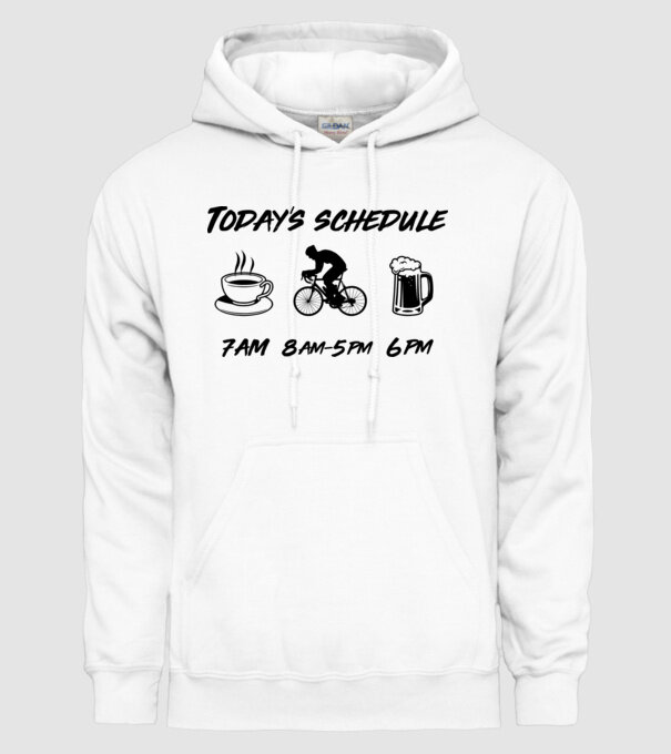 Todays schedule model alb pe tricou