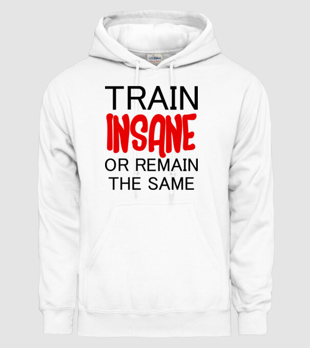 train insane model alb pe tricou