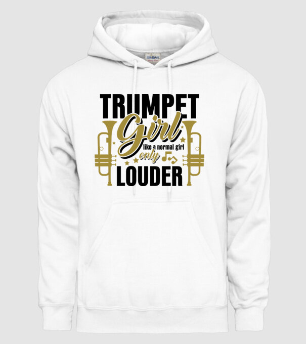 Trumpet girl model alb pe tricou